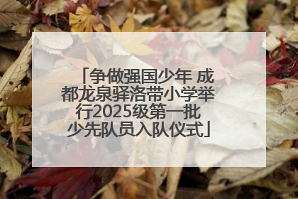 争做强国少年 成都龙泉驿洛带小学举行2025级第一批少先队员入队仪式